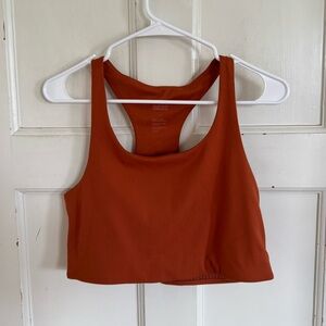 Girlfriend Collective rust orange sports bra size large